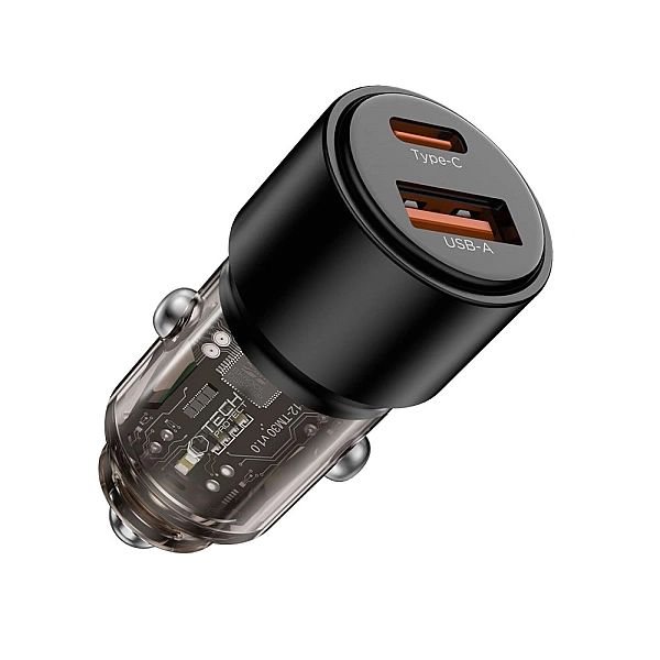 Tech-Protect Cc03/2-Port Car Charger Pd95W/Qc3.0 Black
