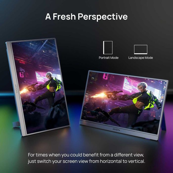 Портативний ігровий монітор ARZOPA Z3FC 16.1" Grey QHD 180Hz + чохол