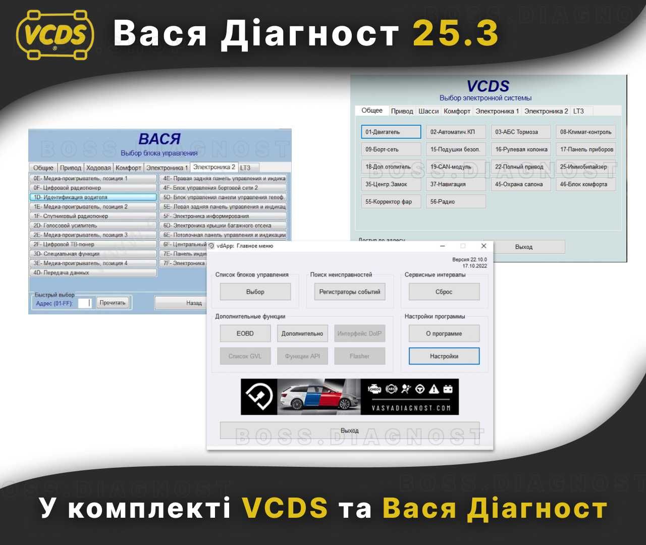 Вася Діагност 25.3 ‼️Найновіший на рос. мові‼️ автосканер Vag Com VCDS
