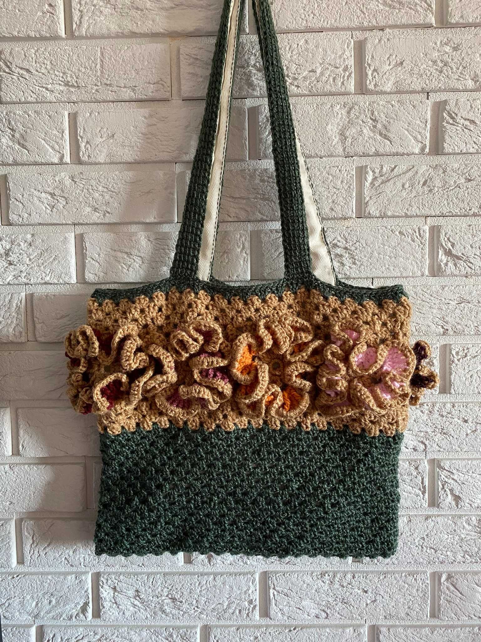 Torba średnia handmade "Leśna Elegancja"