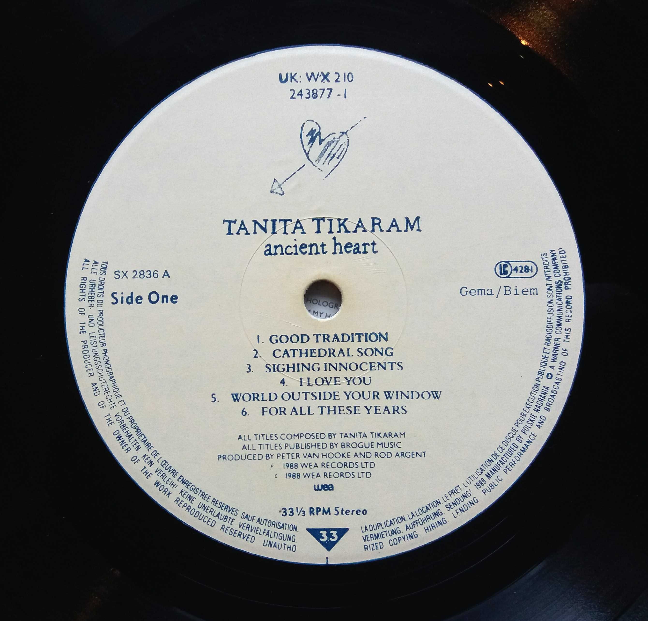 Tanita Tikaram - Ancient Heart 1988 на виниле