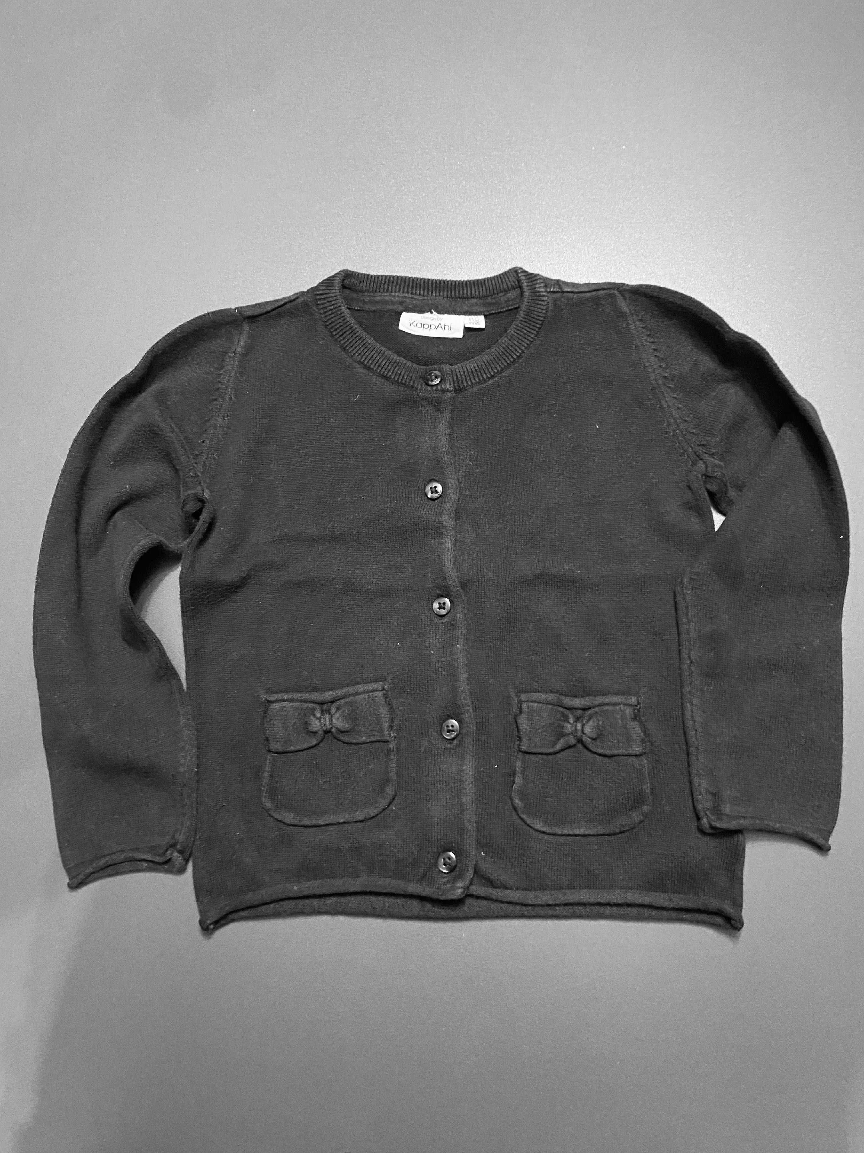 Rozpinany sweter KappAhl 110/116 z kokardkami na kieszeniach