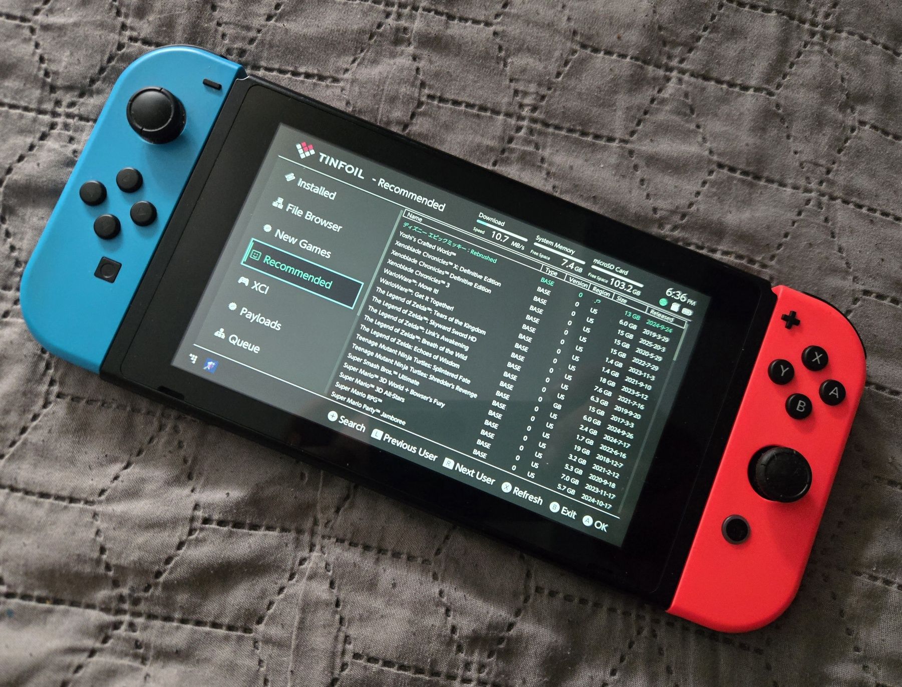 Konsola Nintendo Switch V2 Przerobiona CFW Chip Atmosphere 128GB Kpl!