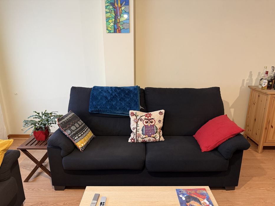 Sofá Conforama ZIP - 3 lugares / tecido preto