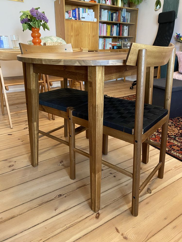 Okrągły drewniany stół ikea NACKANÄS