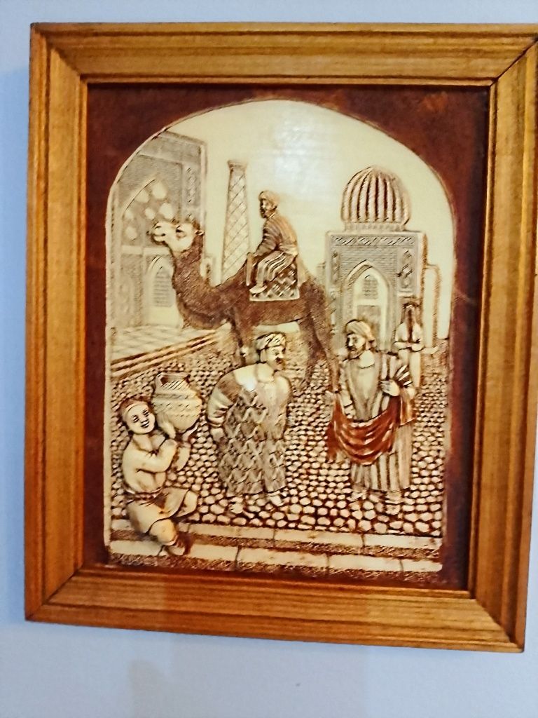 *Wyprzedaż "Stara arabska płaskorzeźba.