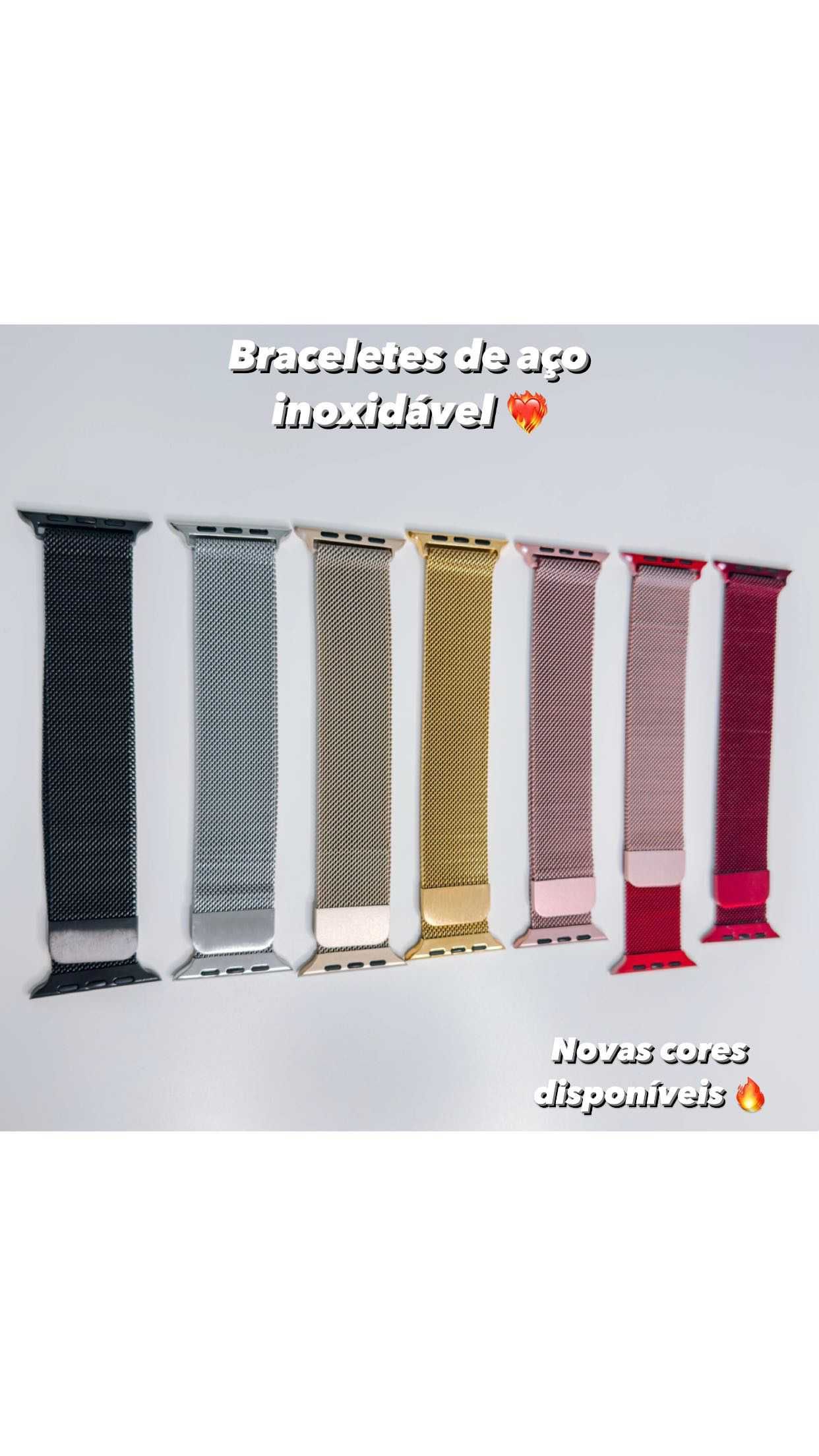 Braceletes de aço inoxidável compatíveis com Apple Watch/Smartwatch