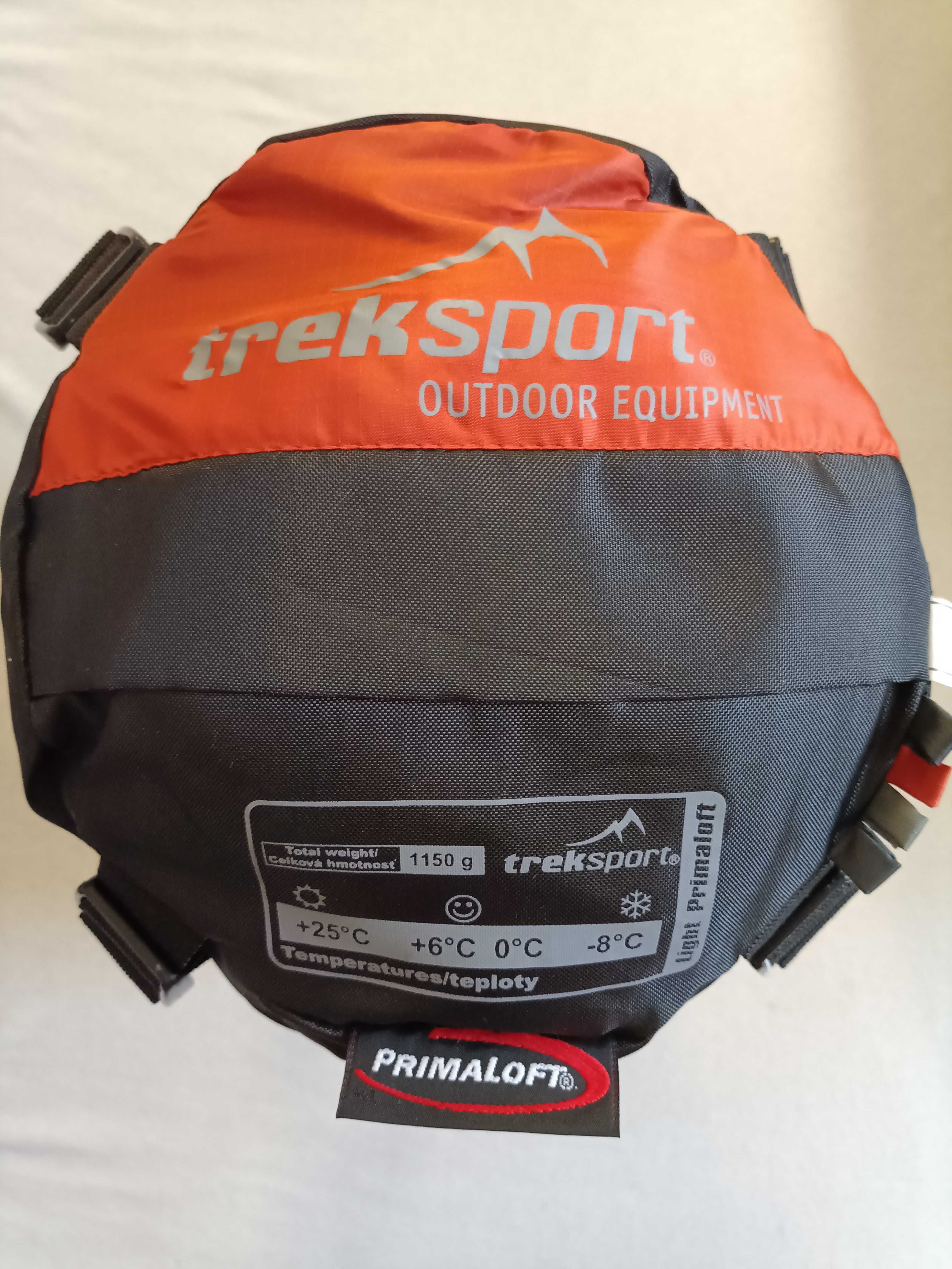 Śpiwór TrekSport Light Primaloft mumia red-grey nowy