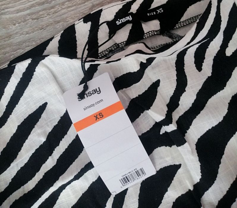 Sinsay spódnica mini zebra len 34 xs