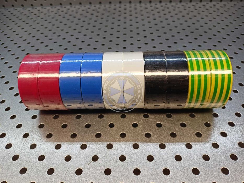 Taśma izolacyjna kolorowa 19mm x 0,13mm x 10m - zestaw 10 sztuk