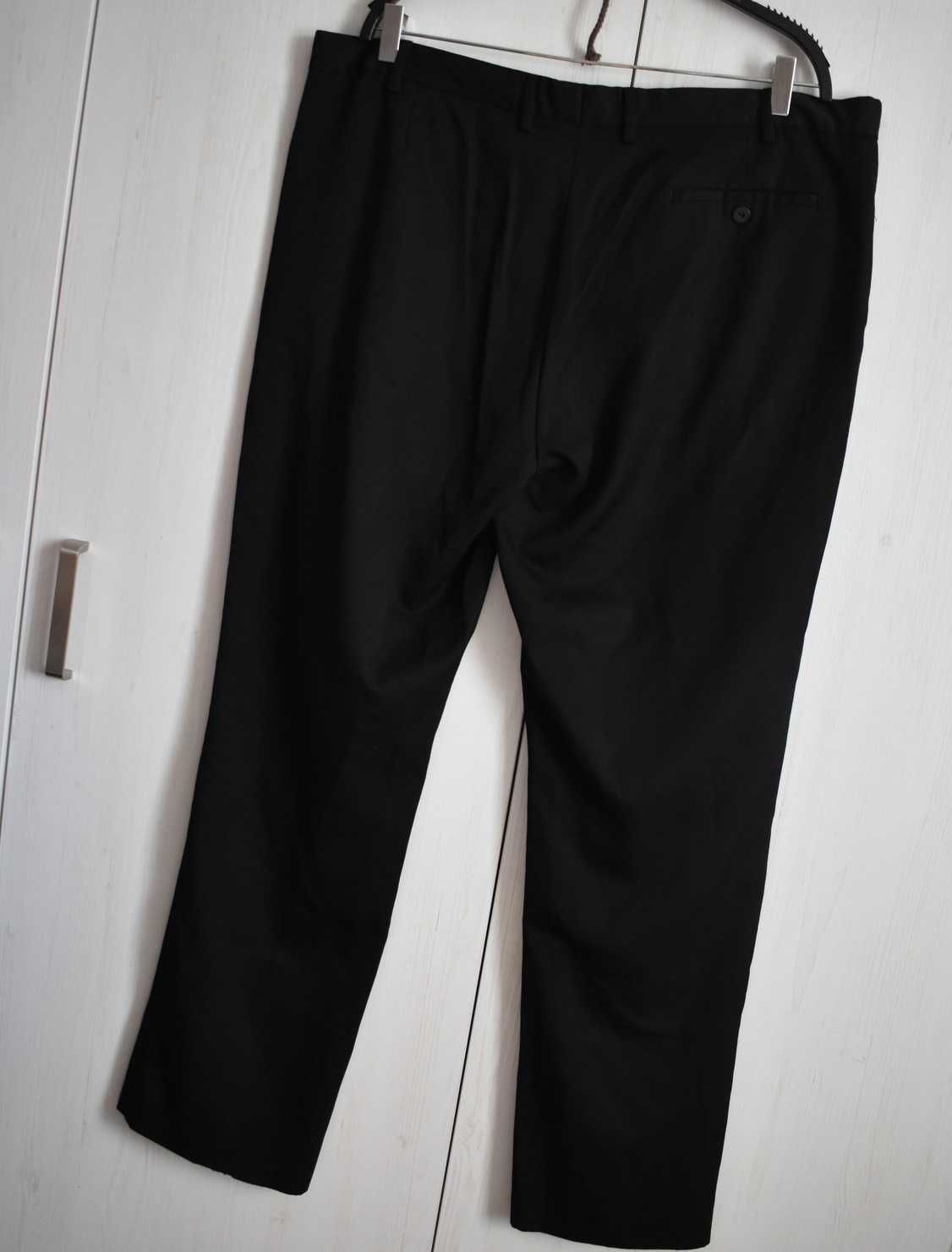 Spodnie materiałowe eleganckie 40R XL garniturowe kanty biurowe czarne