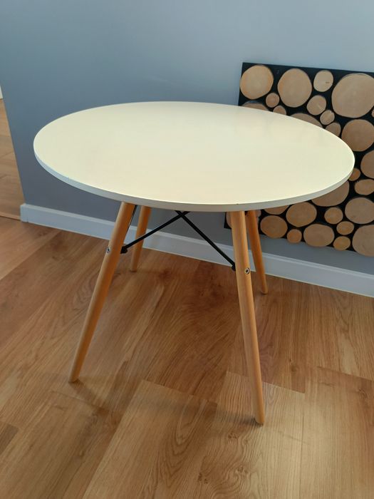 Stolik kawowy okrągły biały 60cm Polecam