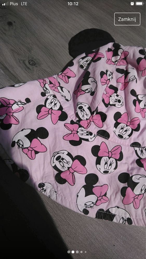 Letni kapelusz minnie mouse 80 h&m uszy