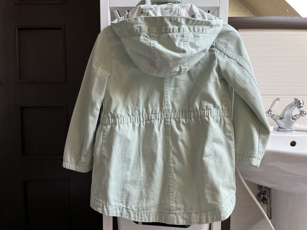 Parka dziewczęca H&M r. 122, 6-7 lat miętowa