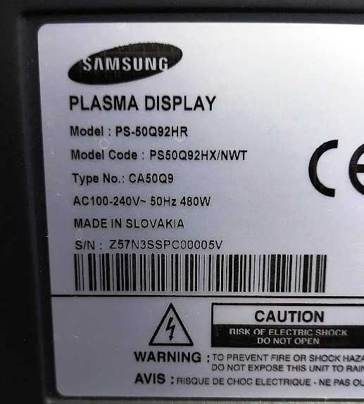 Телевізор Samsung PS-50Q92HR