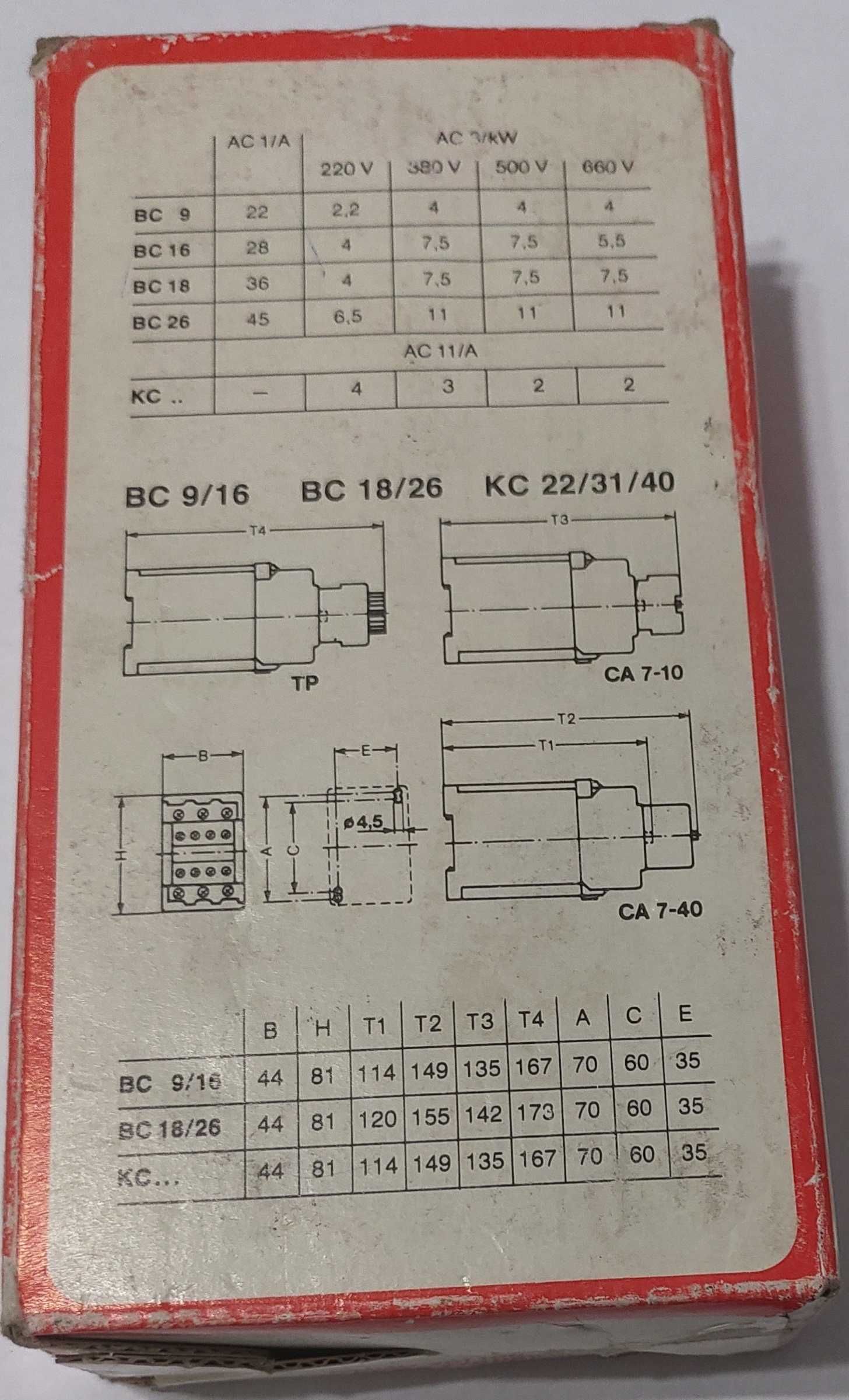 Przekaźnik, stycznik ABB TBC16-22-00 & CA7-31U