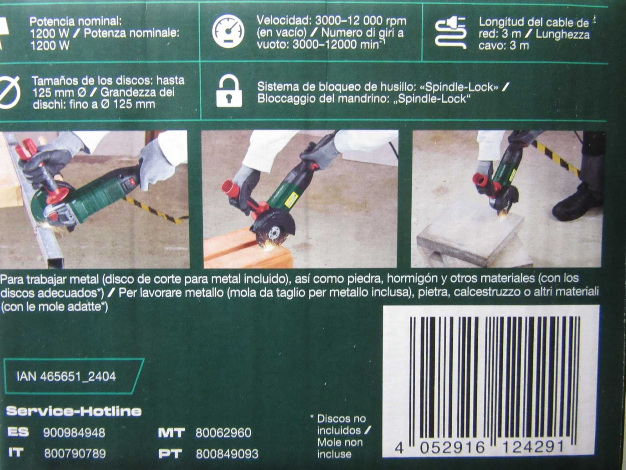 Rebarbadora PARKSIDE PWS 125 I8  *** NOVA ***