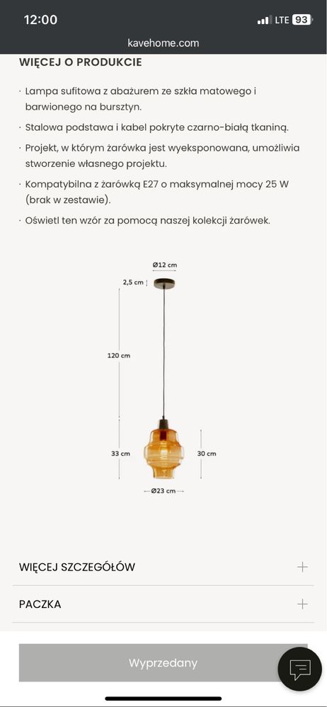 Lampa sufitowa Covell z matowego szkła Kave Home