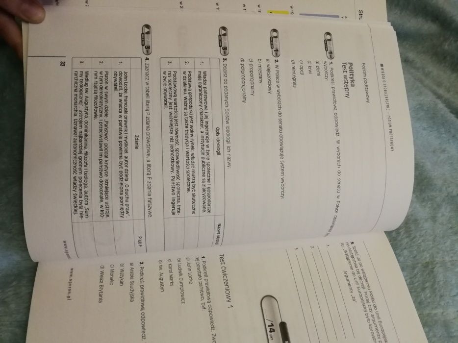 Matura wiedza o społeczeństwie wos, testy i arkusze maturalne OPERON