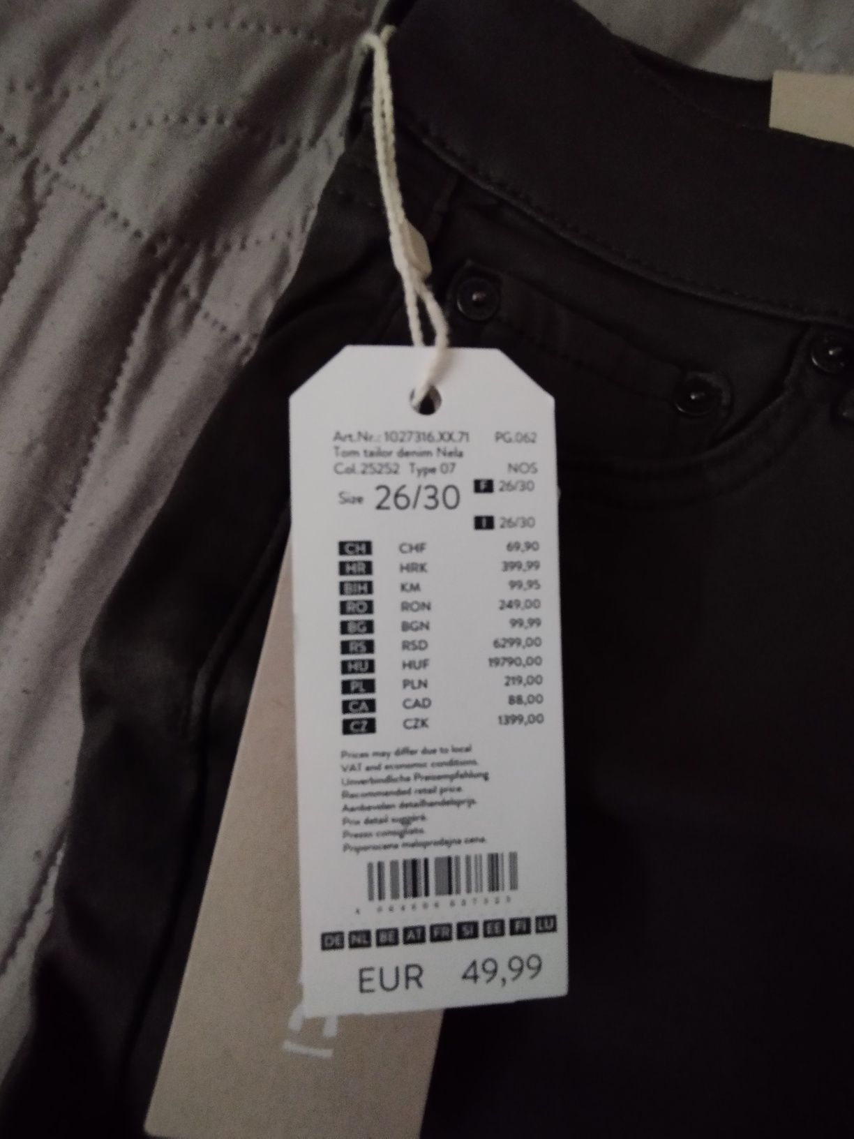 Nowe damskie spodnie Tom Tailor Nela W26/L30 extra skinny rurki