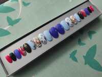 Ręcznie malowane sztuczne paznokcie tipsy handmade Lato