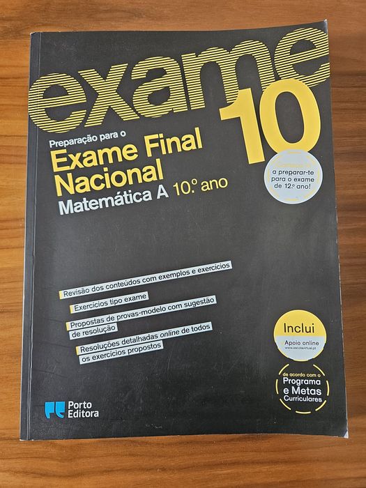 Livro preparação para Exame Final Matemática A 10° ano - Porto Editora