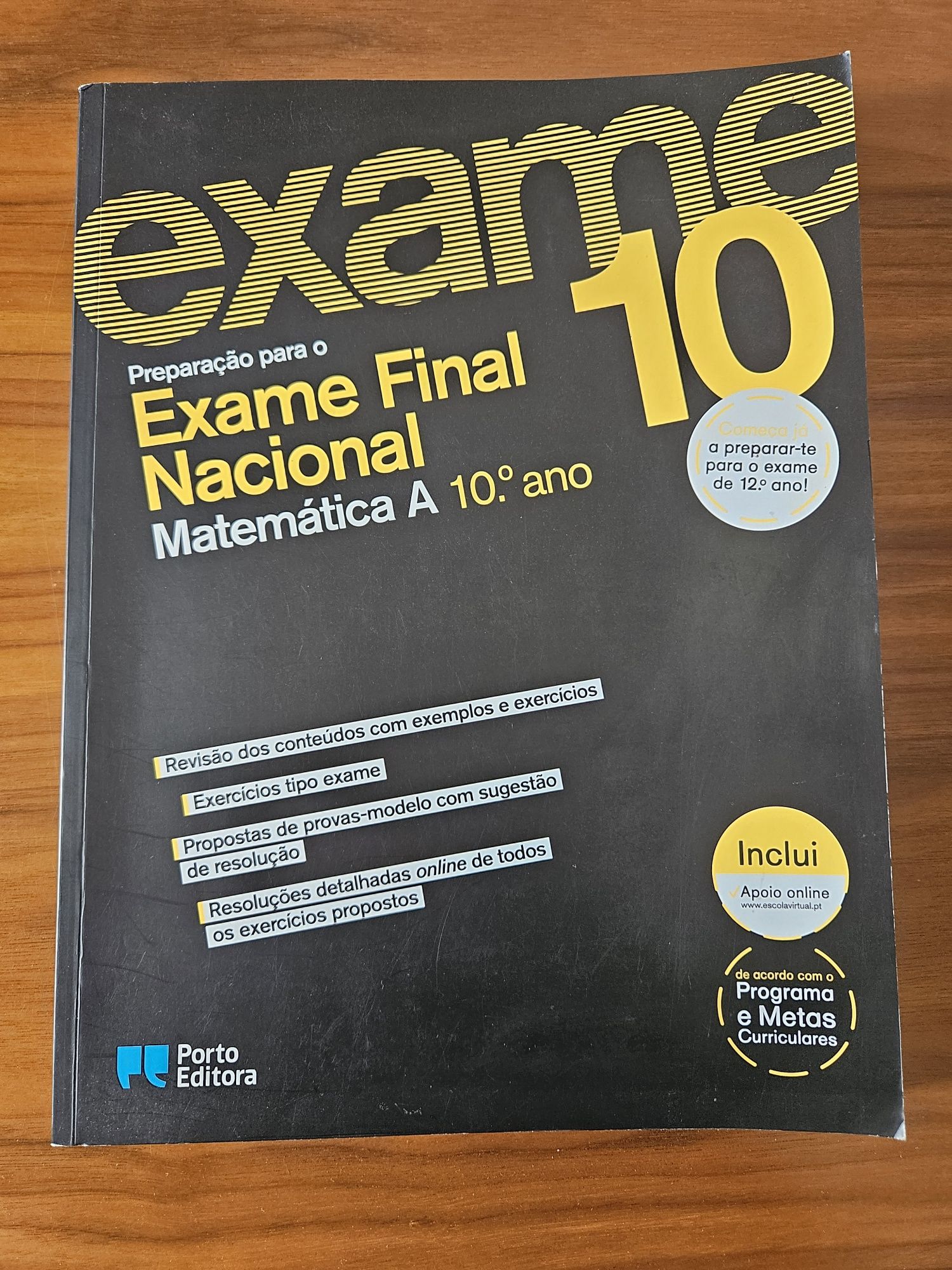 Livro preparação para Exama Final Matemática A 10° ano - Porto Editora