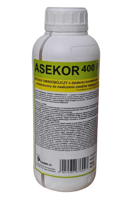 ASEKOR 400 PLUS 1l- środek owadobójczy, plaśniakowiec, prusaki, larwy