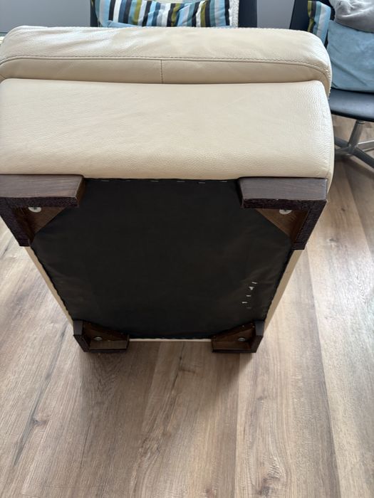 Sofá de pele 3 lugares beje Divani & Divani