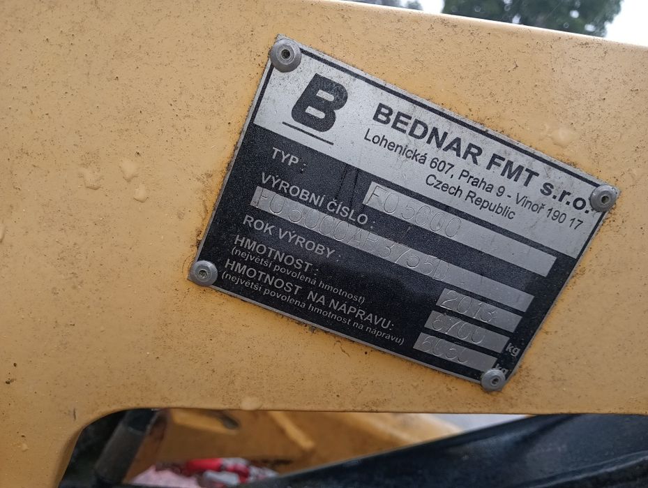 Agregat bezorkowy Bednar FO 5000 kultywator 2013r bezorkowiec 5m