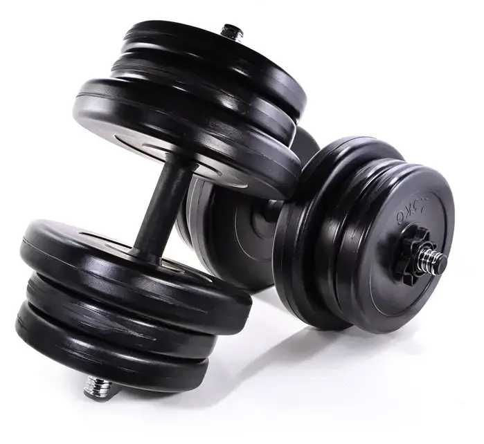 Штанга + Гантелі Набір 68 кг розбірні набірні для дому Грифи диски