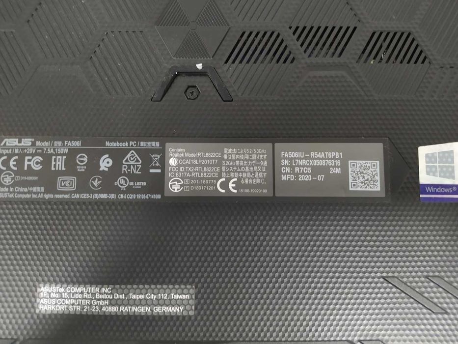 Asus TUF Gaming A15 FA506IU-R54AT6PB1 Ryzen 5 GTX 1650Ti Não liga