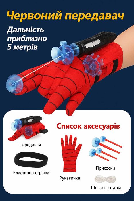 Іграшка «Веб-шутер» у стилі супергероя – рукавиця + ланчер павутиння