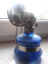 duża piękna lampa naftowa niebieska z lusterkiem Vintage