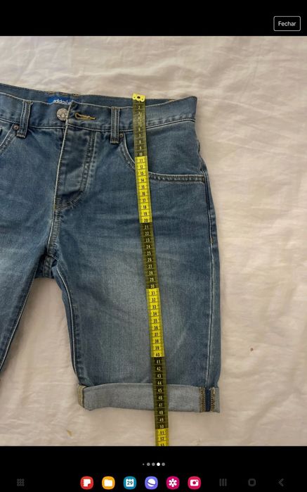 Calções adidas de ganga