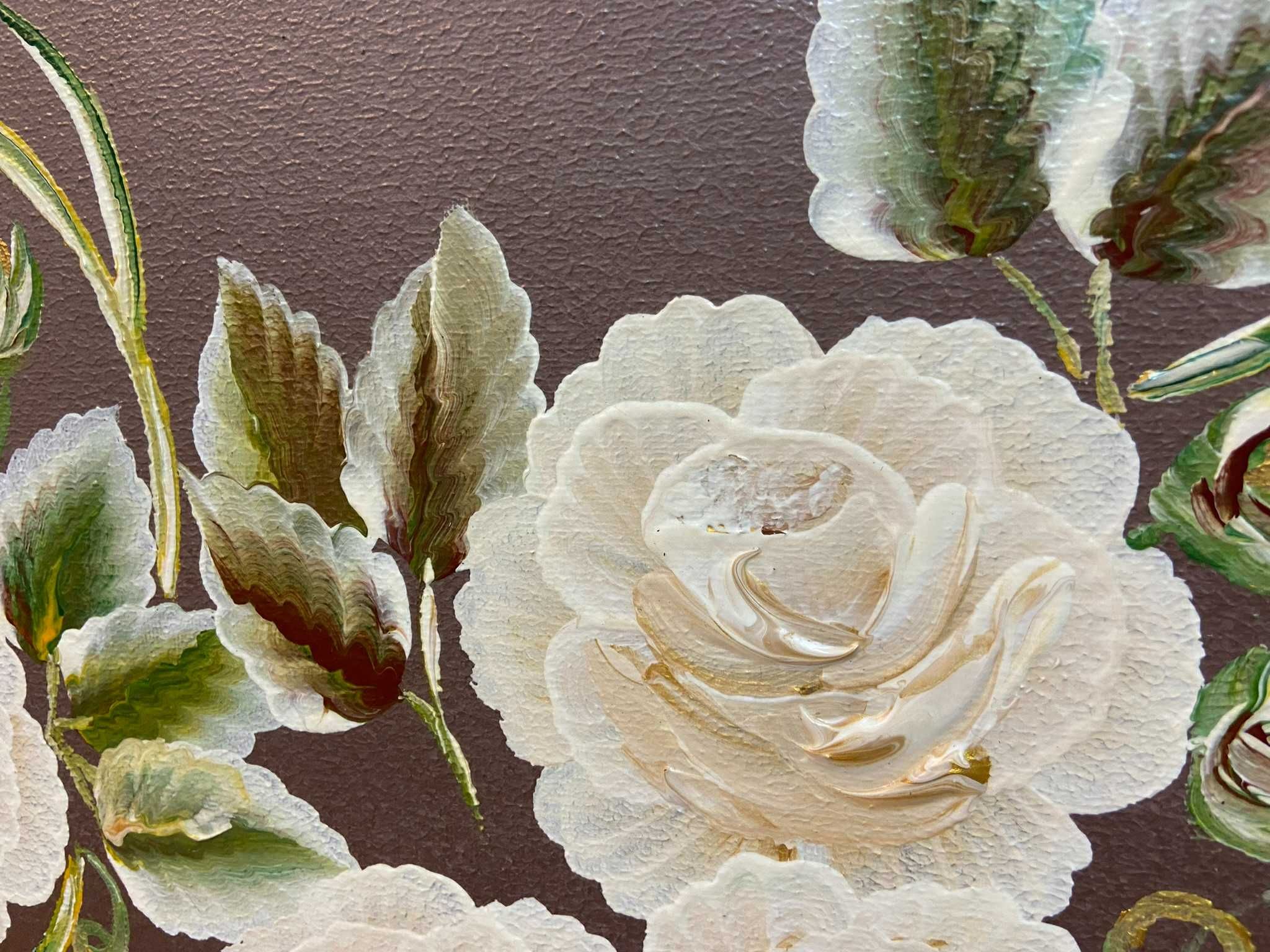 Obraz ręcznie malowany kwiaty