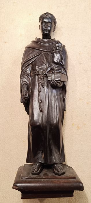 Grande Escultura do Sto António, madeira maciça, séc XIX