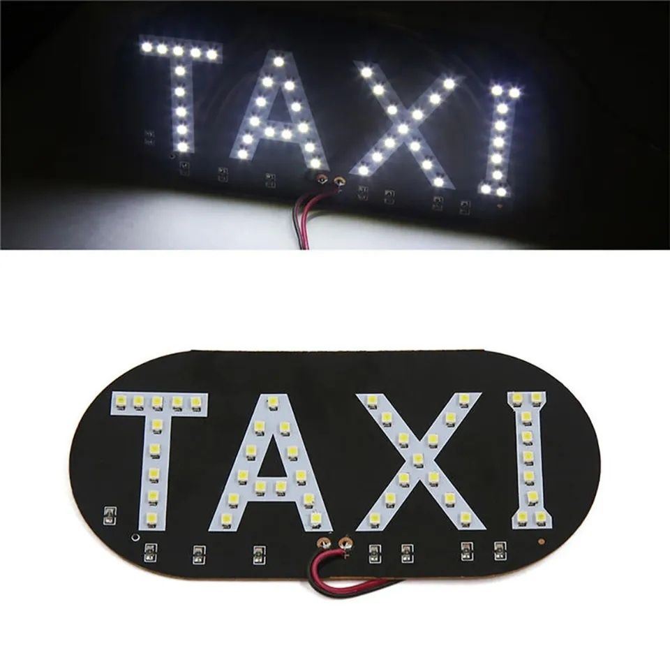 Табличка Такси LED "TAXI" зеленый ,красный белый синий на присосках