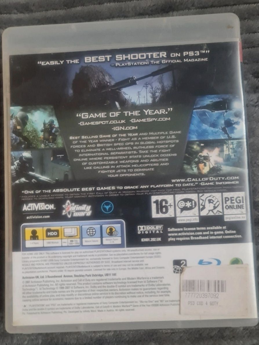 Ps3 PlayStation 3 Call of Duty4 Modern Warfare