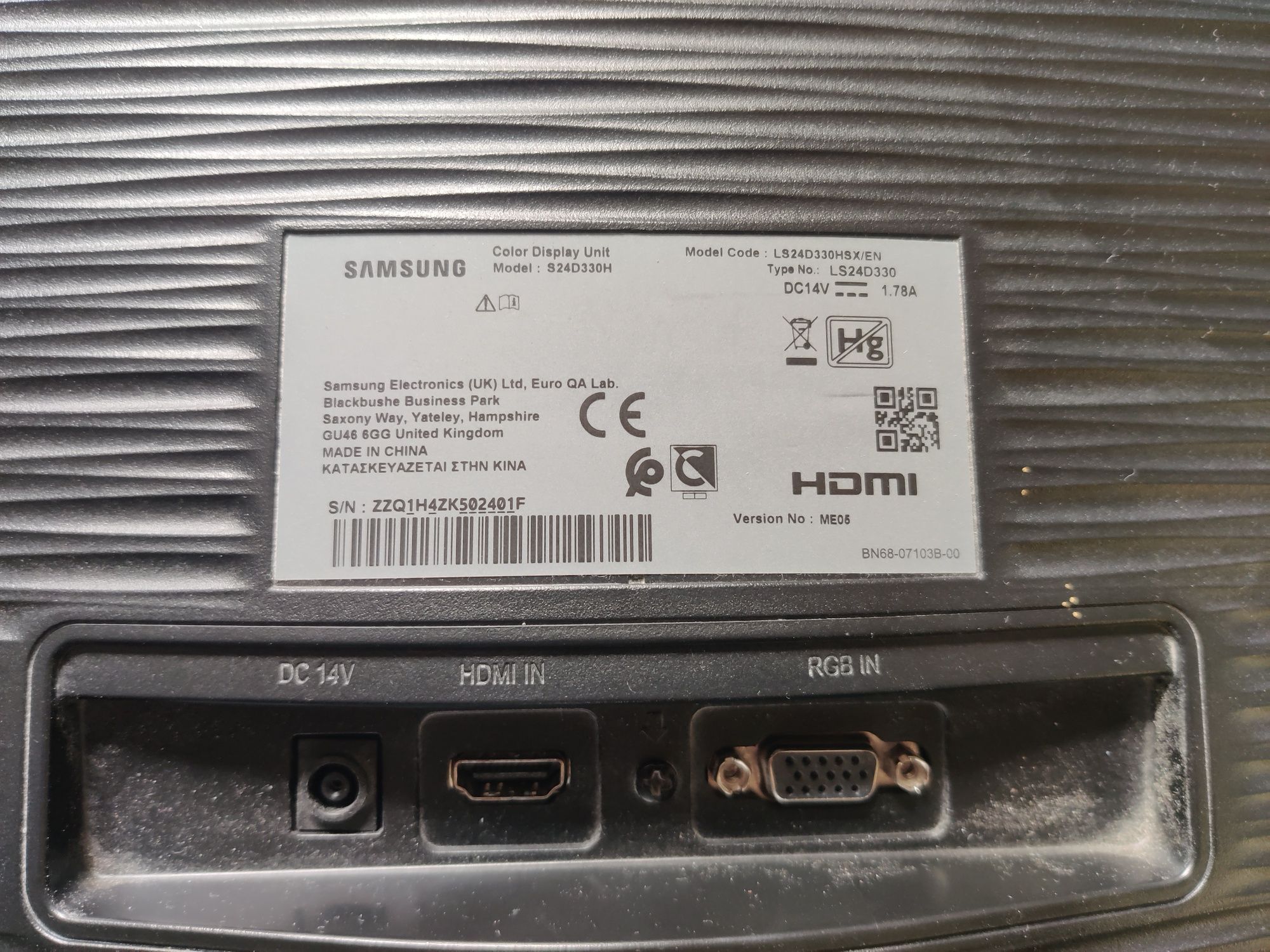 Monitor Samsung S24D330H 24'