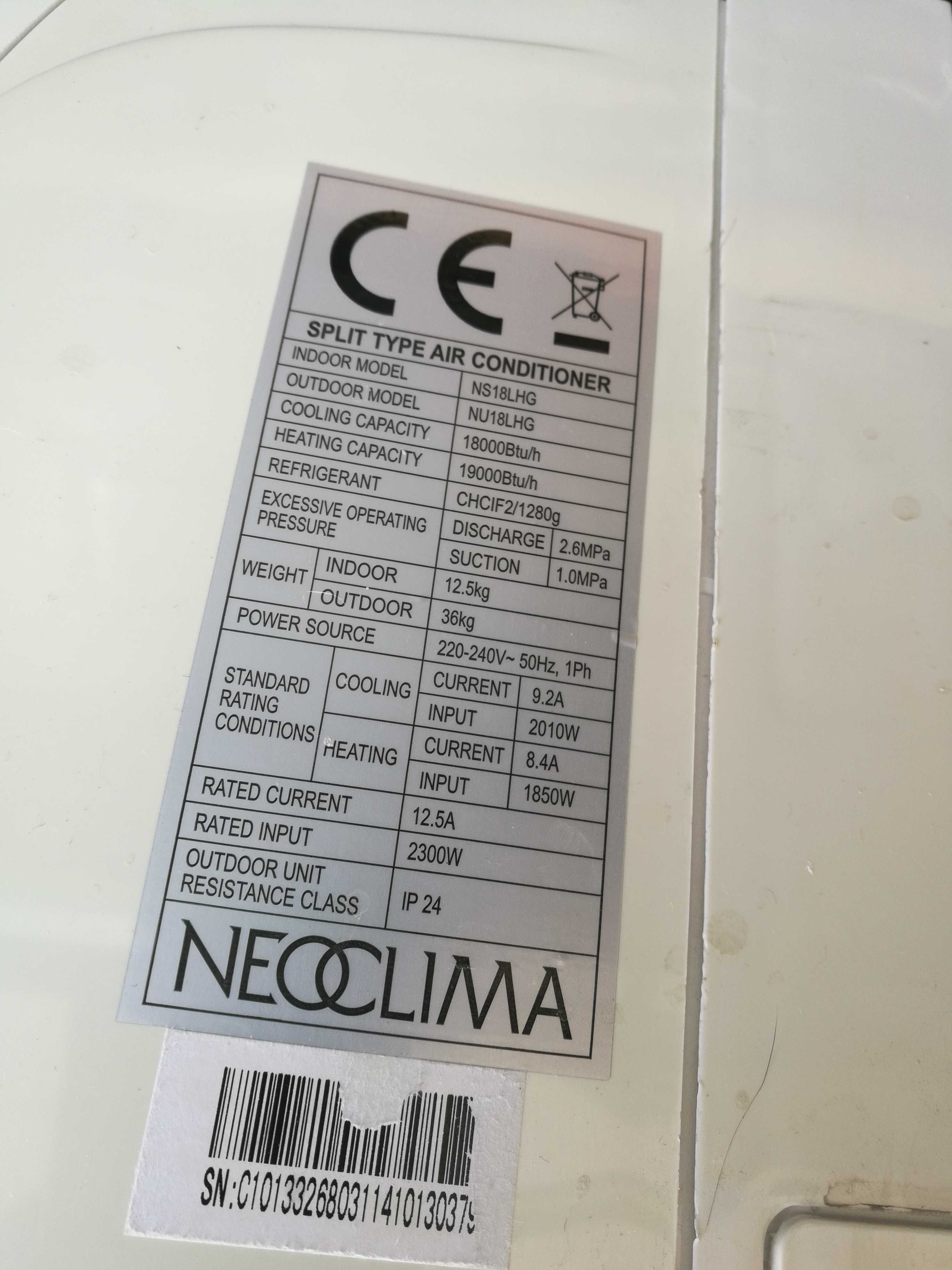 Кондиціонер Neoclima NS18LHG /NU18LHG вживанний