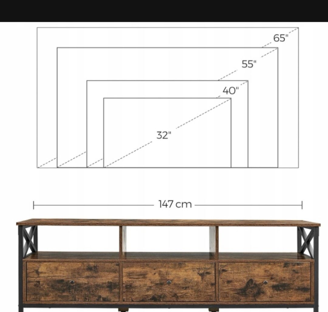 Szafka pod telewizor rtv do 65 cali
