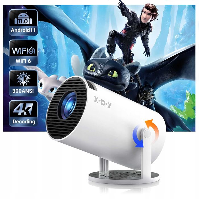 Projektor LED XGODY Gimbal 3 ( biały ) 10000 lumenów , obsługa 4K