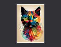 Plakat Pan barwy kot do salonu - A3