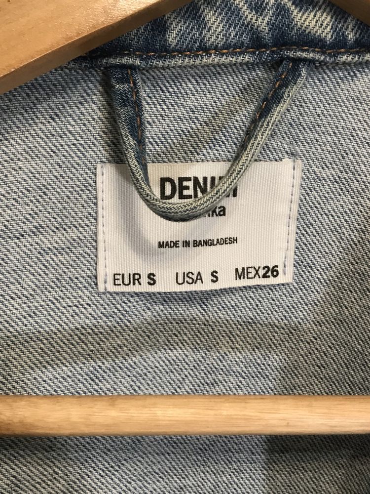 kurtka jeansowa bershka oversize s light blue dzins