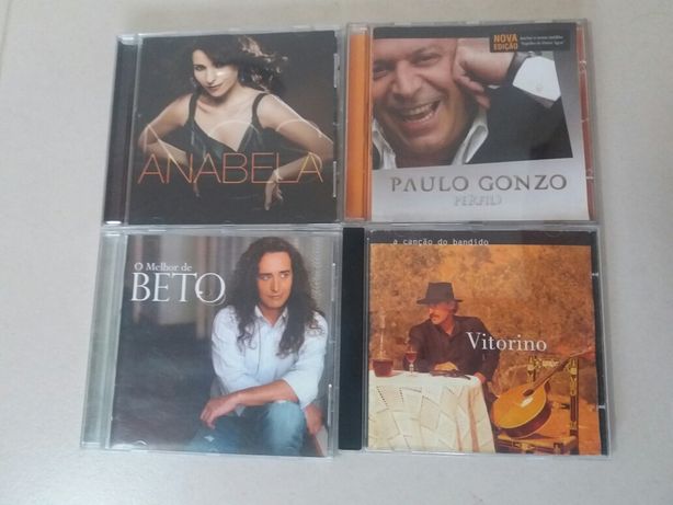 4 CDs de Música Portuguesa (Beto, Paulo Gonzo, Vitorino e Anabela)