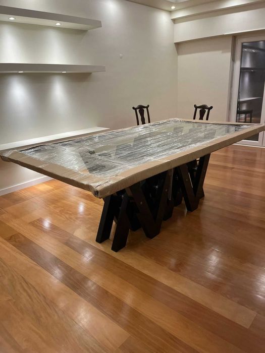 Mesa de jantar de vidro temperado 2.20 m x 1.20 m (Nova)