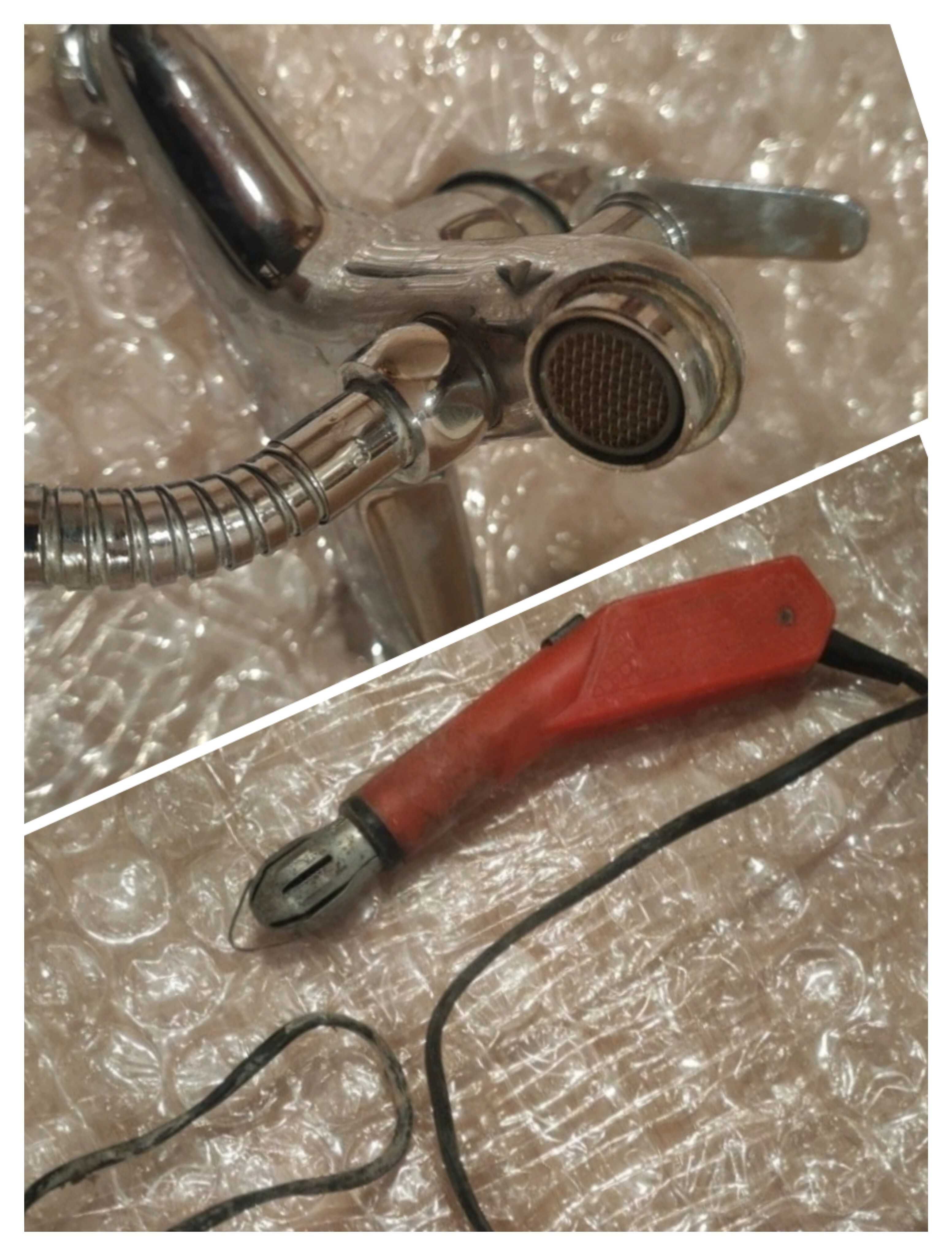 Pakiet: zapalarka vintage do gazu + bateria, słuchawka do umywalki
