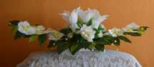 Stroik na grób- Biały- biała ikebana -Storczyk,.Promocja