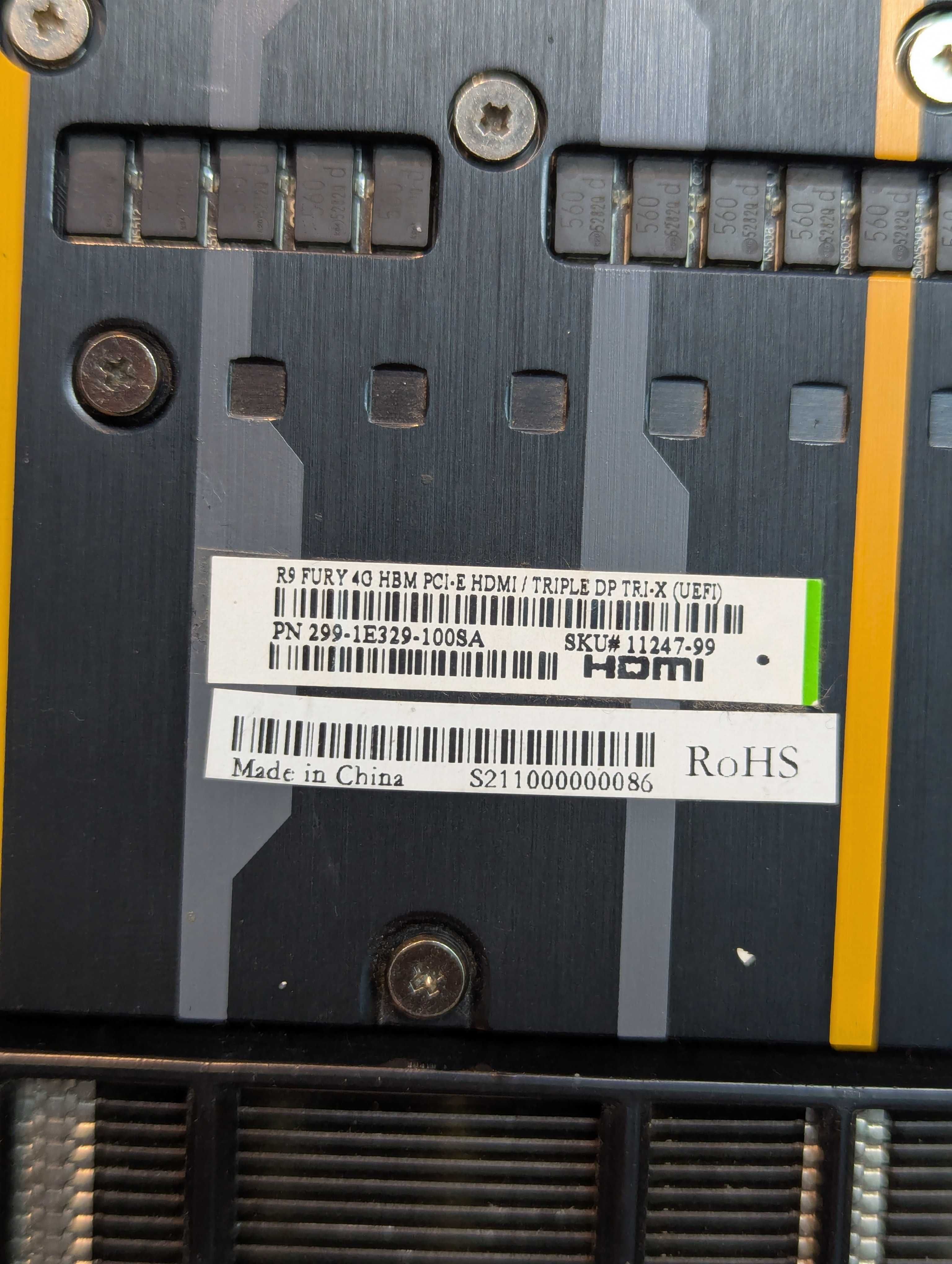 Видеокарта AMD R9 FURY 4GB  4096bit SAPPHIRE